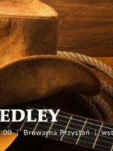 Skórzany, brązowy kapelusz obok gitara i sznur. U dołu napisy, które informują o wydarzeniu.