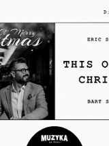 Czarno-białe zdjęcie dwóch mężczyzn, informacje o koncercie.