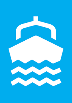 Zdjęcie przedstawia symbol graficzny statku.