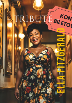 Zdjęcie, piosenkarka w kwiecistej sukience stoi w holu. Na ścianach wiszą obrazy. Na zdjęciu napisy informujace o wydarzeniu.