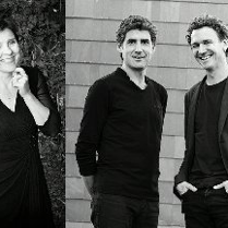 Zdjęcie przedstawia trio wykonujące bretońską muzykę taneczną, w składzie Annie Ebrel, Janick Martin i Erwan Hamon.