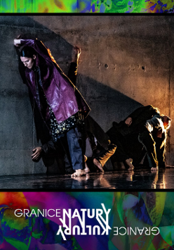 W kolorowej ramce para w tanecznej pozie, u dołu napis w lustrzanym odbici Branice natury - granice kultury".