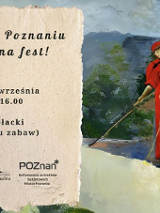 Na plakacie znajdują się dwie dziewczyny namalowane techniką olejną. Z boku znajduje się kartka starego papieru z informacją o wydarzeniu.