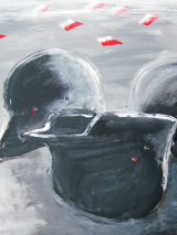 ,,WALKA NIERÓWNA 1939" J.W.Malik, 95 cm x 140 cm, akryl, 2019