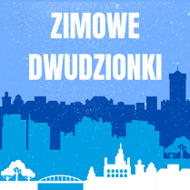 Grafika z panoramą miasta i napisem "Weekend w Poznaniu"