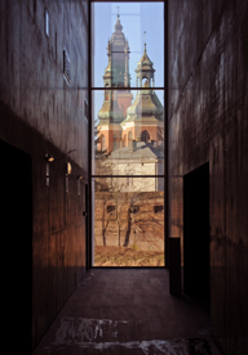 widok na poznańską katedrę z bramy Poznania