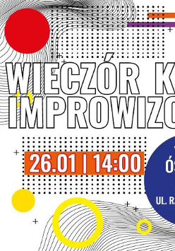 Kolorowa grafika z napisami informującymi o wydarzeniu (tytuł, data i miejsce).