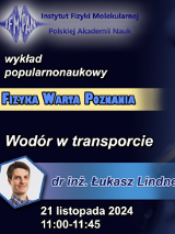 Plakat, napisy informujące o wydarzeniu, z boku zdjęcie wykładowcy.