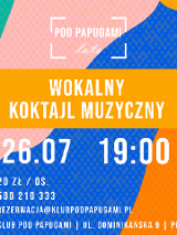 Grafika, kolorowe falujące tło a na niej napisy, które informują o wydarzeniu.