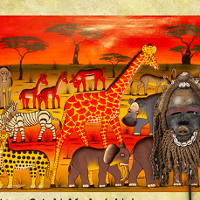 Obrazek przedstawia plakat promujący wydarzenie Wystawa sztuki afrykańskiej.