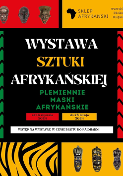 Plakat pod tytułem Plemienne maski afrykańskie