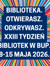 Informacje o tygodniu bibliotek.