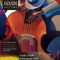 Obrazek przedstawia plakat promujący dwudzieste pierwsze poznańskie zaduszki jazzowe. Jest na nim widoczna namalowana postać muzyka, grającego na kontrabasie.