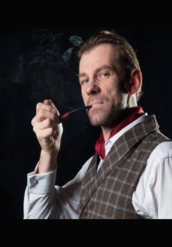 Zdjęcie aktora w trakcie spektaklu