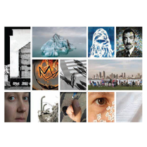 Kolaż zdjęć z wystawy