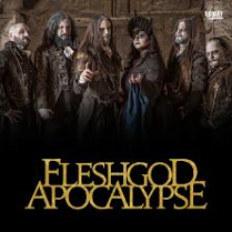 Zdjęcie na którym widać członków zespołu w stylizowanych strojach. Na zdjęciu, w dolnej części, żółto-złoty napis z nazwą zespołu.