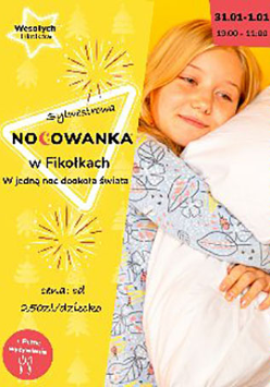 plakat nocowanki przedstawiający dziecko ściskające poduszkę