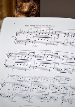 Zdjęcie zeszytu z nutami.