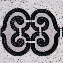 Zdjęcie mozaiki ułożonej z kwadracików.