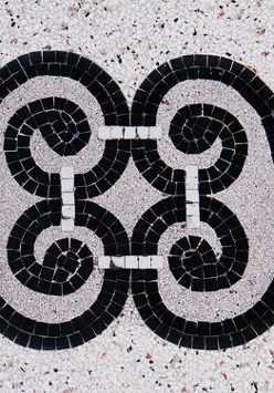 Zdjęcie mozaiki ułożonej z kwadracików.