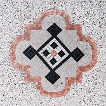 Zdjęcie mozaiki ułożonej z kwadracików.