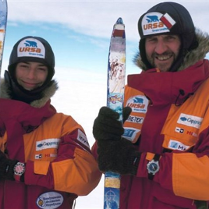 Marek Kamiński i Janek Mela w strojach alpinistów