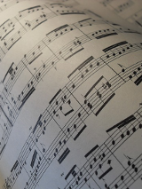 Zdjęcie zeszytu z nutami.