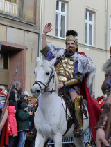 Na zdjęciu postać św. Marcina na koniu.