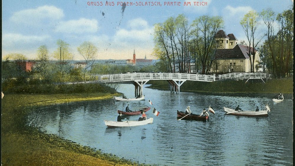 Zdjęcie z parku Sołackiego było świetną pamiątką z Poznania (pocztówka z 1913 r.), fot. ze zbiorów Marcina Nowakowskiego/cyryl.pl