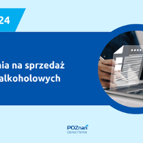Grafika Promocyjna informująca o szkoleniu pt. Zezwolenia na sprzedaż napojów alkoholowych