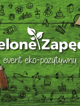 na zielonym tle rysunki różnych przedmiotów oraz kilka kolorowych zdjęć artykułów codziennego użytku