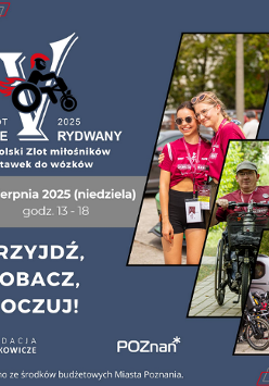 Kolaż zdjęć osób biorących udział w Zlotach Ognistych Rydwanów. Obok napisy informujące o wydarzeniu, które są dostępne w treści artykułu.