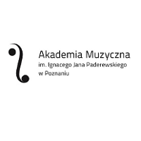 Logo of Akademia Muzyczna - black lettering on white background