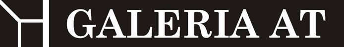 AT Gallery logo (a simple graphic sign consisting of interconnected white lines and the name of the gallery on a black background)