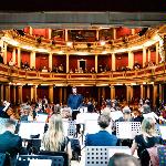 Photo of the orchestra taken in a theatre