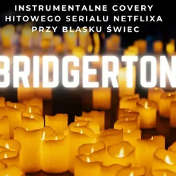 Photo of numerous lit candles in yellow colours and the title of the event.