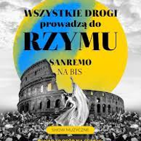 Concert poster with photo of Roman Colosseum.