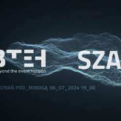 Concert poster: bands names on dark blue and black background.