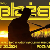 Silhouette of a man on the background of the sunset and information about the event.