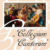 Concert poster with painting of a baroque musicians and information about the event.