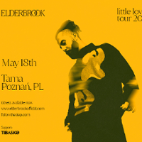 Concert poster in yellow and black colours.