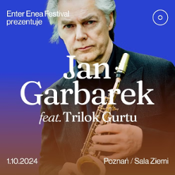 Concert poster: photo of Jan Garbarek and information about the event.