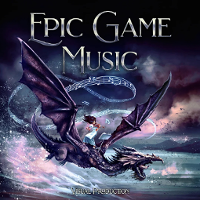 Concert poster: drawing of a dragon and a person sitting on it, dark sky as a background. The title of the concert above the dragon.