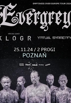 Black and white concert poster with photo of five men and information about the event.