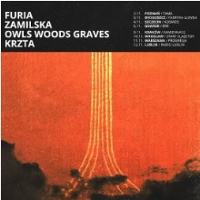 Concert poster: information about the tour and a graphic showing an orange surface with yellow lines crossing it vertically.