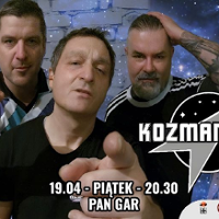 Concert poster: photo of three men and information about the event.
