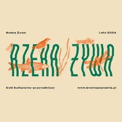 Poster of "Rzeka żywa" series: name of the series and information about it.