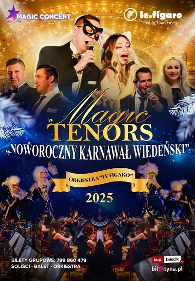 Concert poster with phtos of performers and the title of the event.