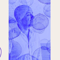 Photo of Marek Napiórkowski in blue colours.