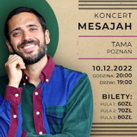 Concert poster - photo of Mesajah and information about the event.